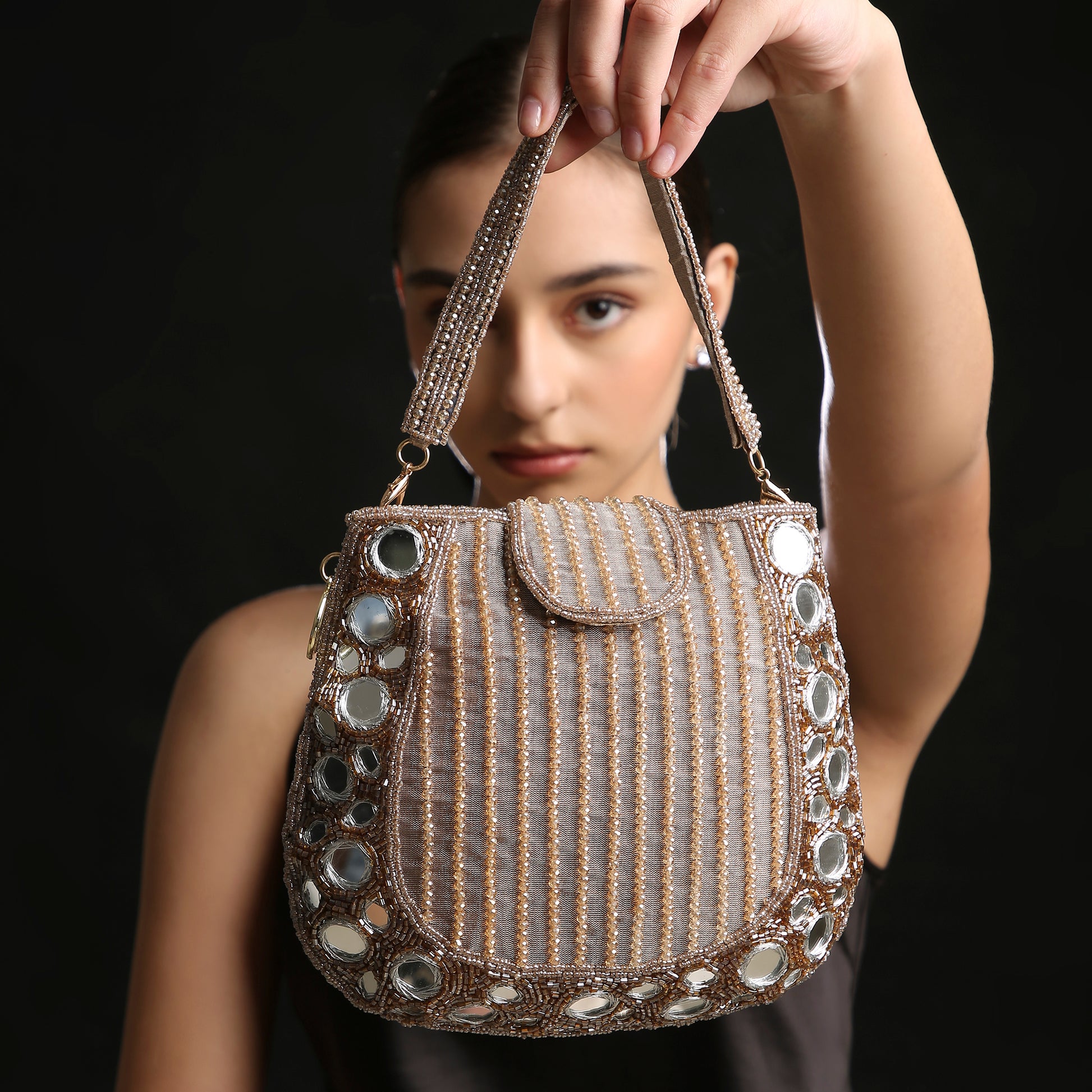 Mirror Rose Gold Mini Handbag