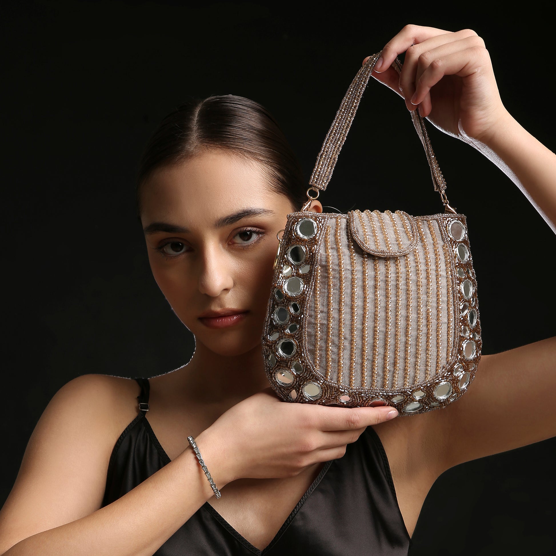 Mirror Rose Gold Mini Handbag