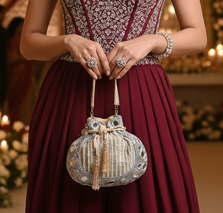 Mirror Gold-Silver Potli