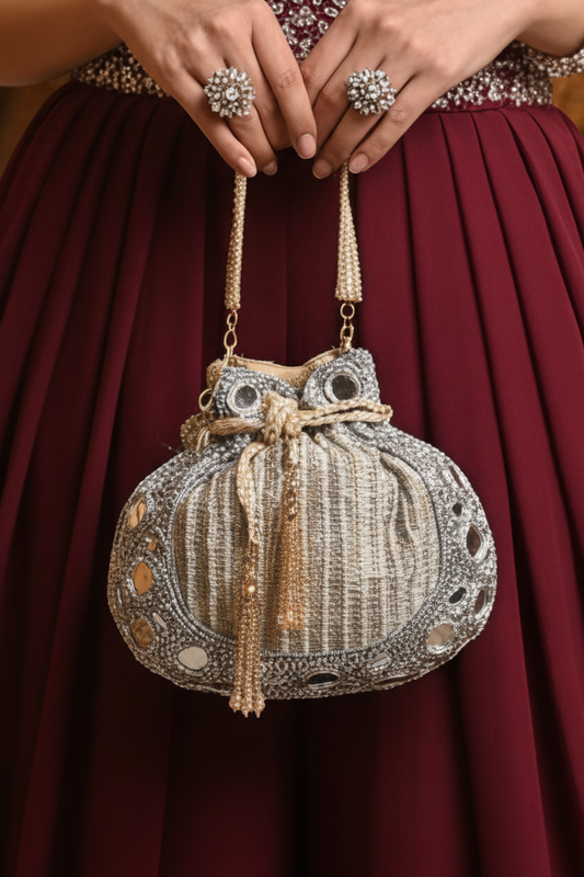 Mirror Gold-Silver Potli