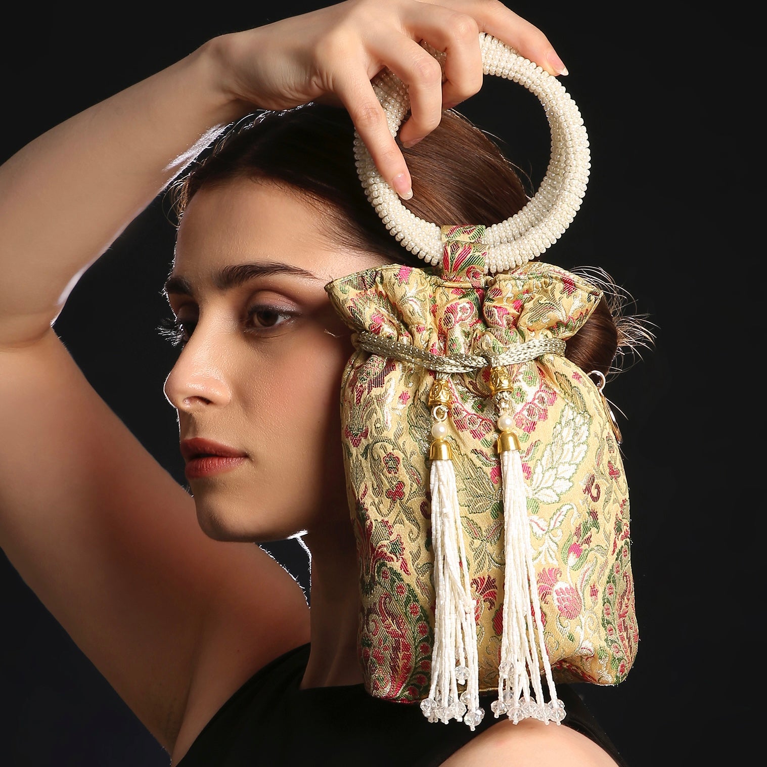 Multi-Coloured Banarasi Silk Potli