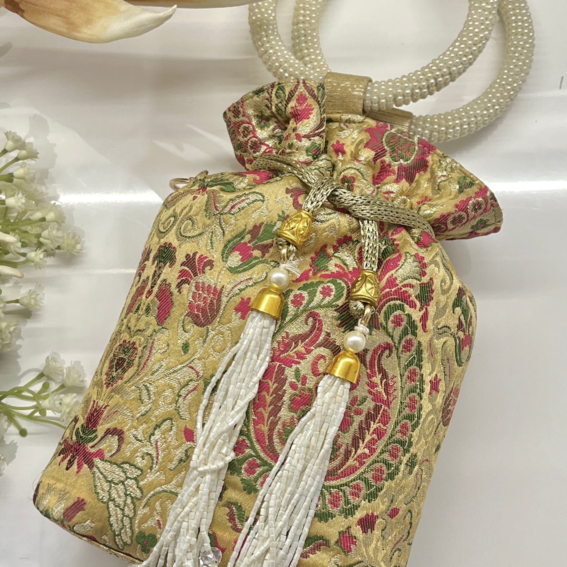 Multi-Coloured Banarasi Silk Potli