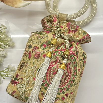 Multi-Coloured Banarasi Silk Potli