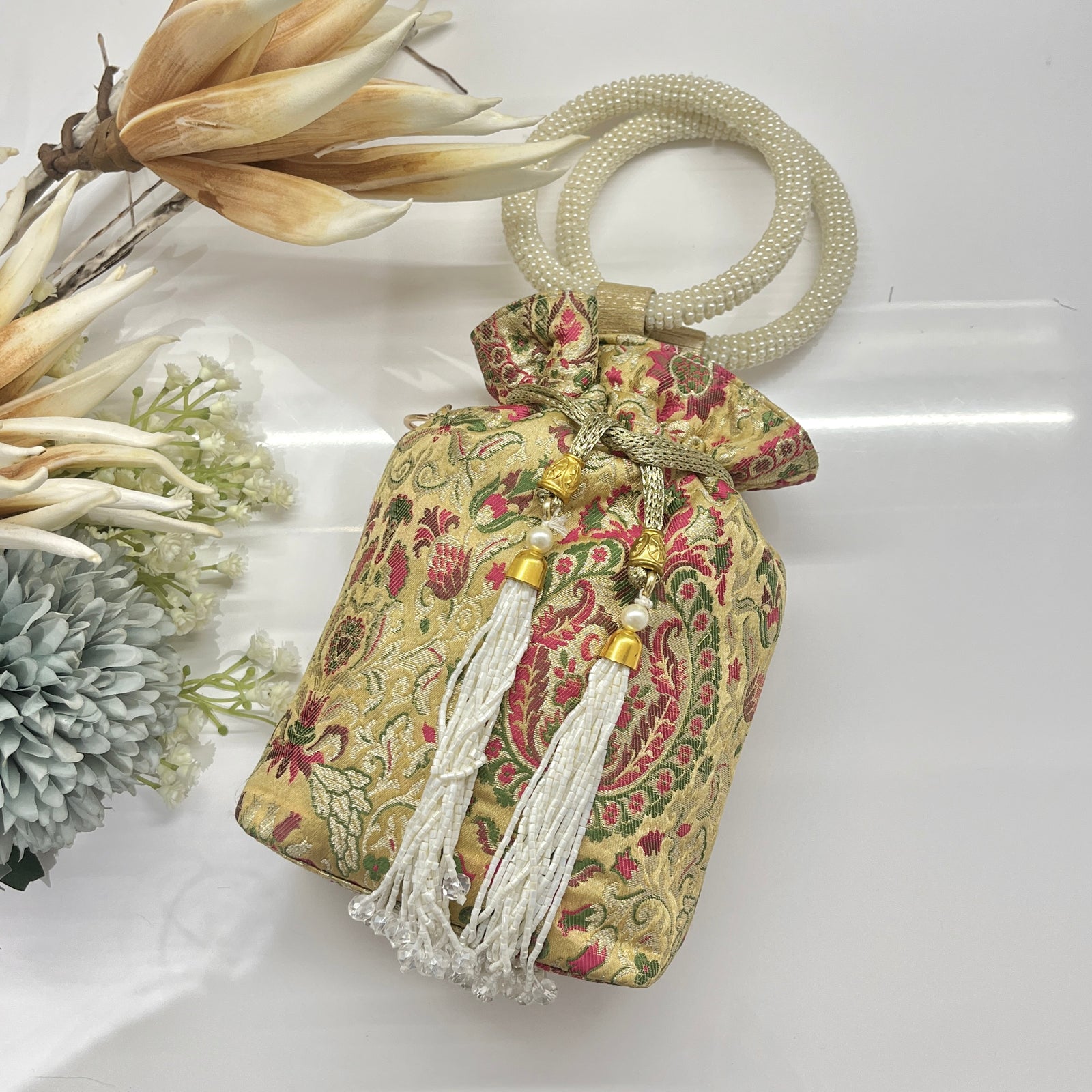 Multi-Coloured Banarasi Silk Potli