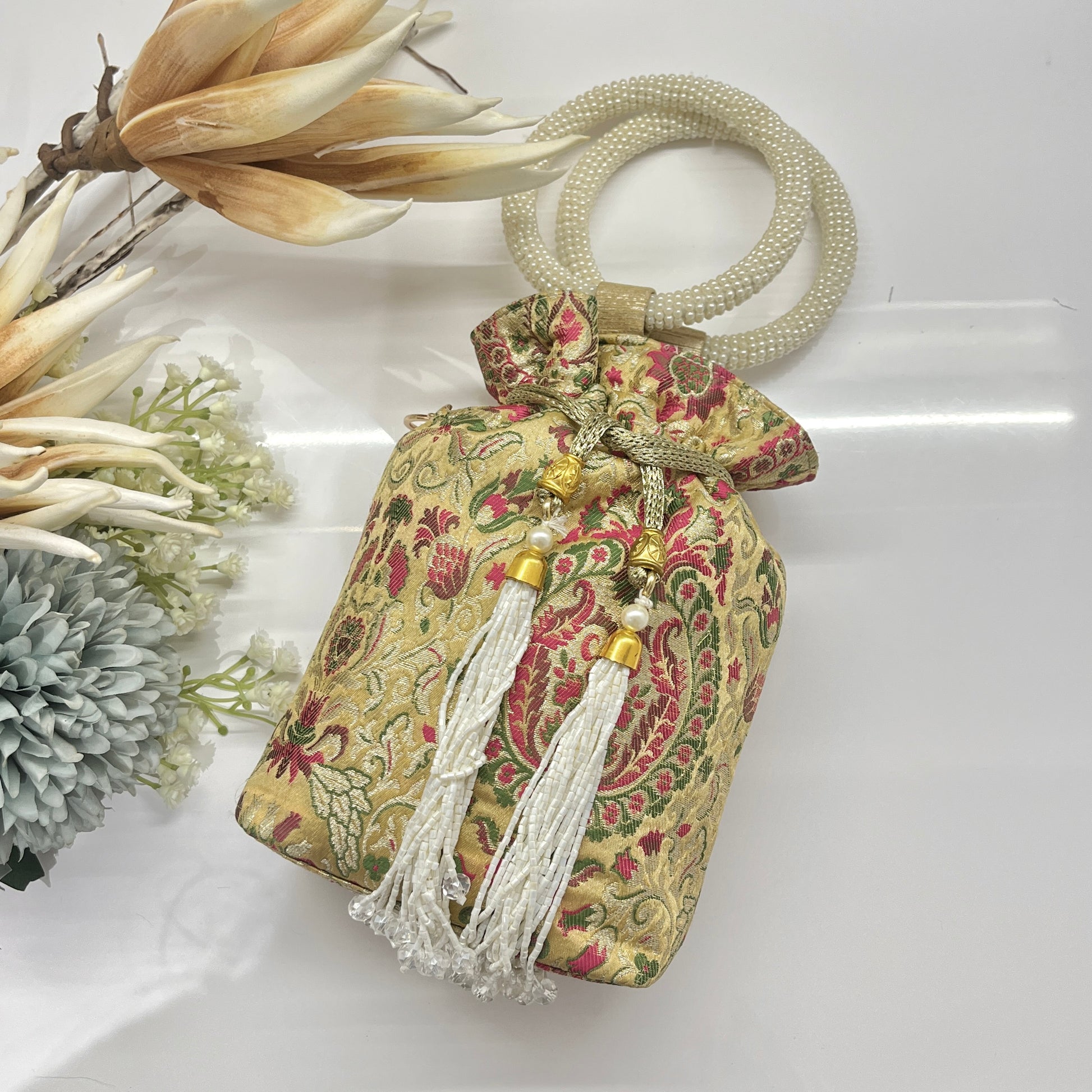 Multi-Coloured Banarasi Silk Potli