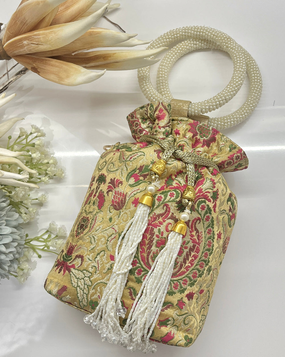 Multi-Coloured Banarasi Silk Potli