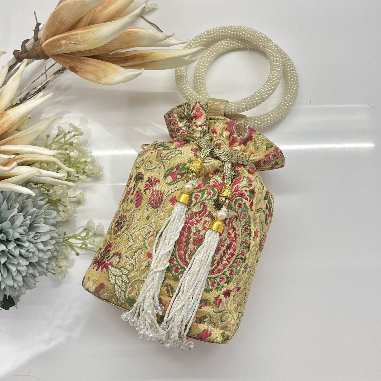 Multi-Coloured Banarasi Silk Potli