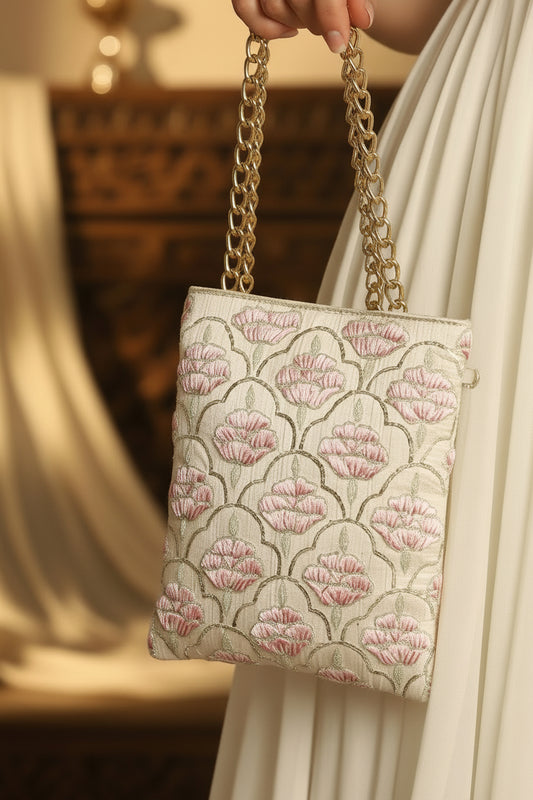 Lotus pichwai handbag