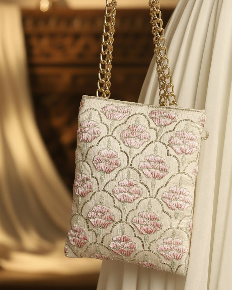 Offwhite Lotus Pita work handbag