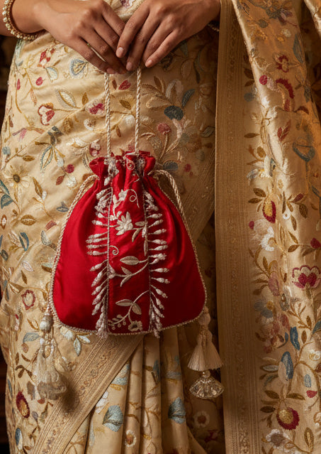 Parizaad Red Potli with Strap