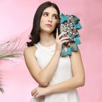 Luna Black Halfmoon clutch