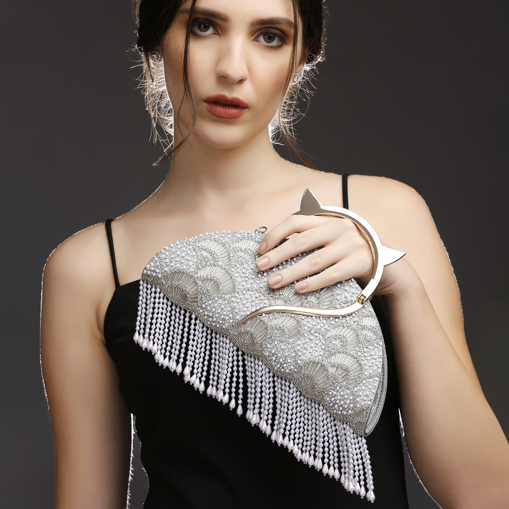 Thea Silver Halfmoon handbag