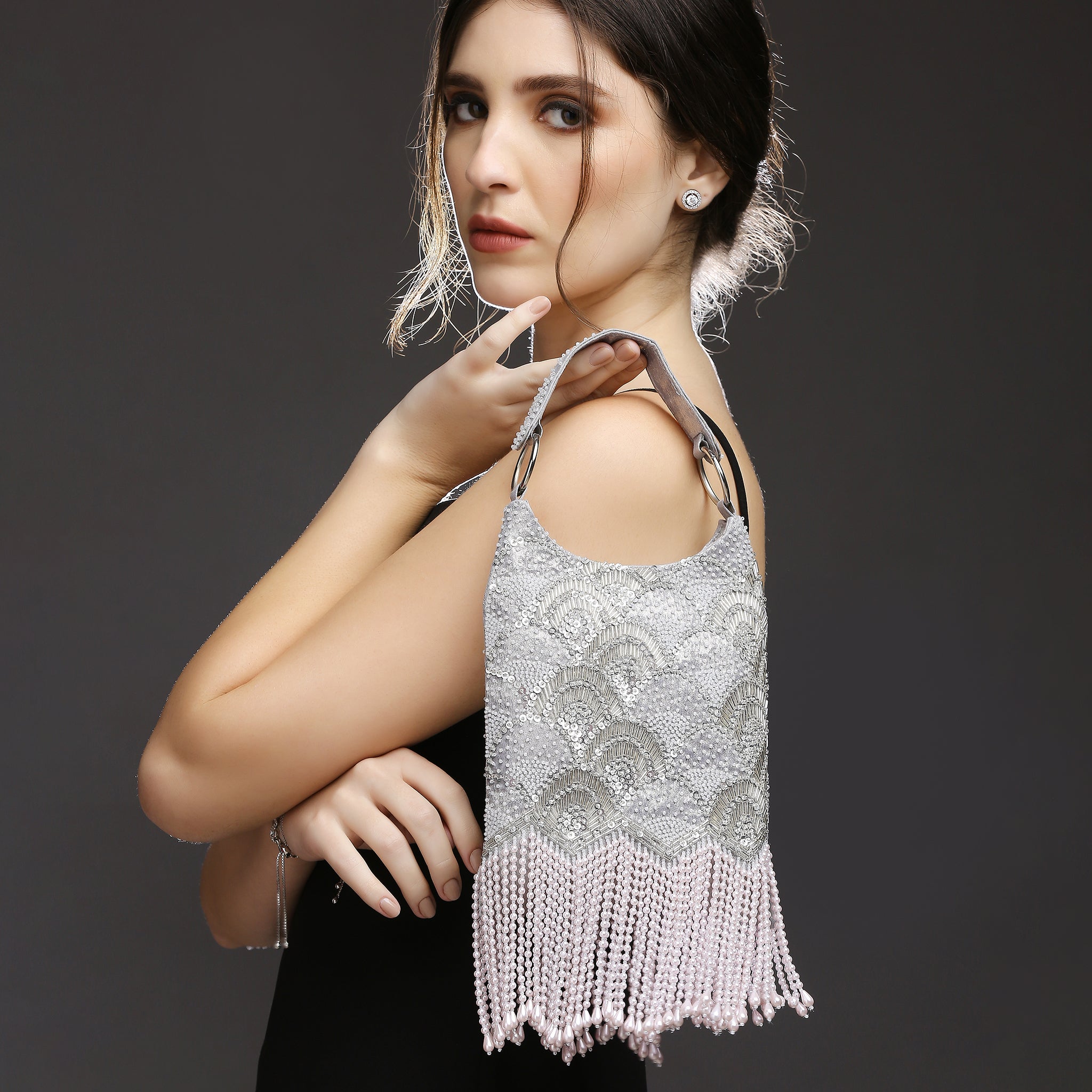 Ira Silver Embellished handag