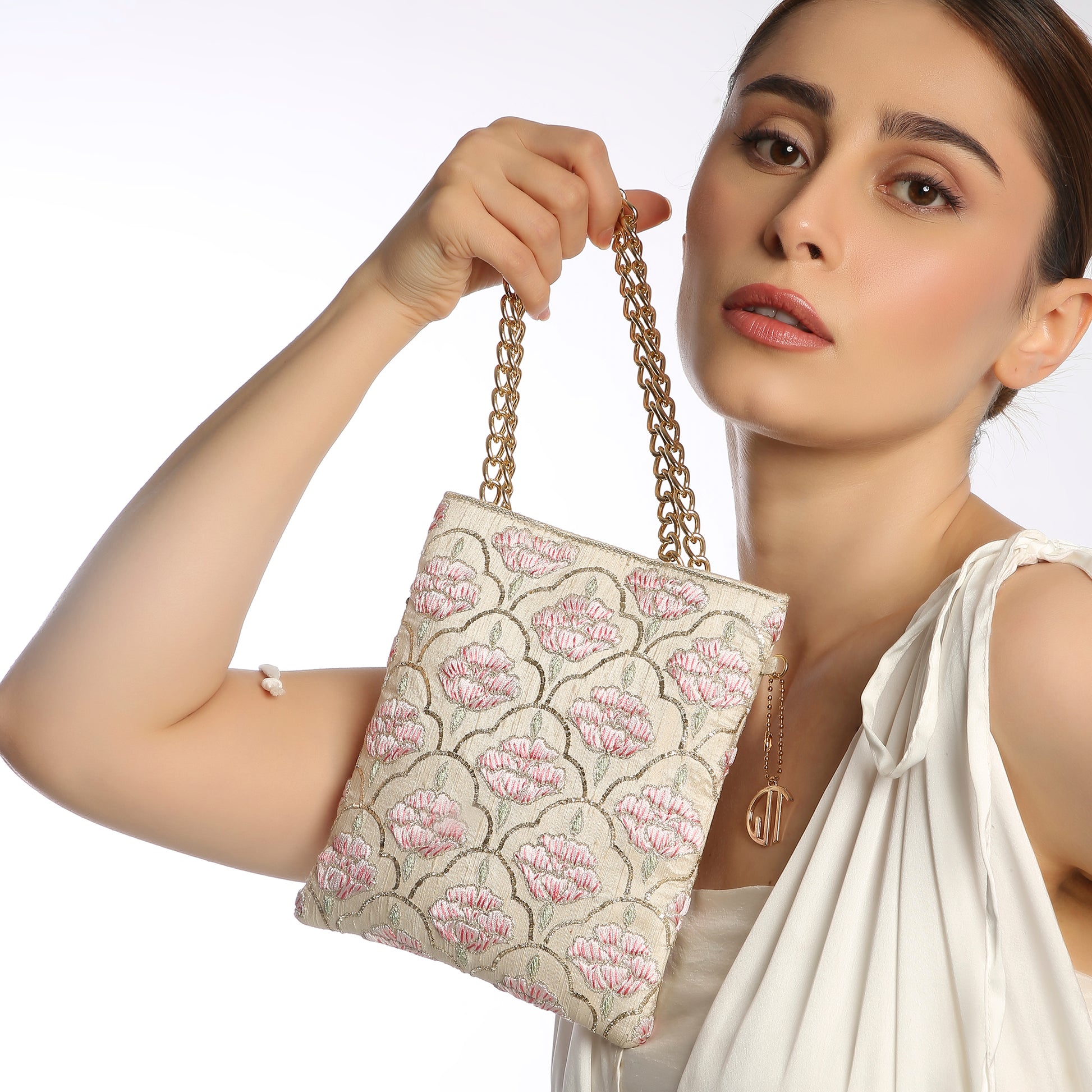 Offwhite Lotus Pita work handbag