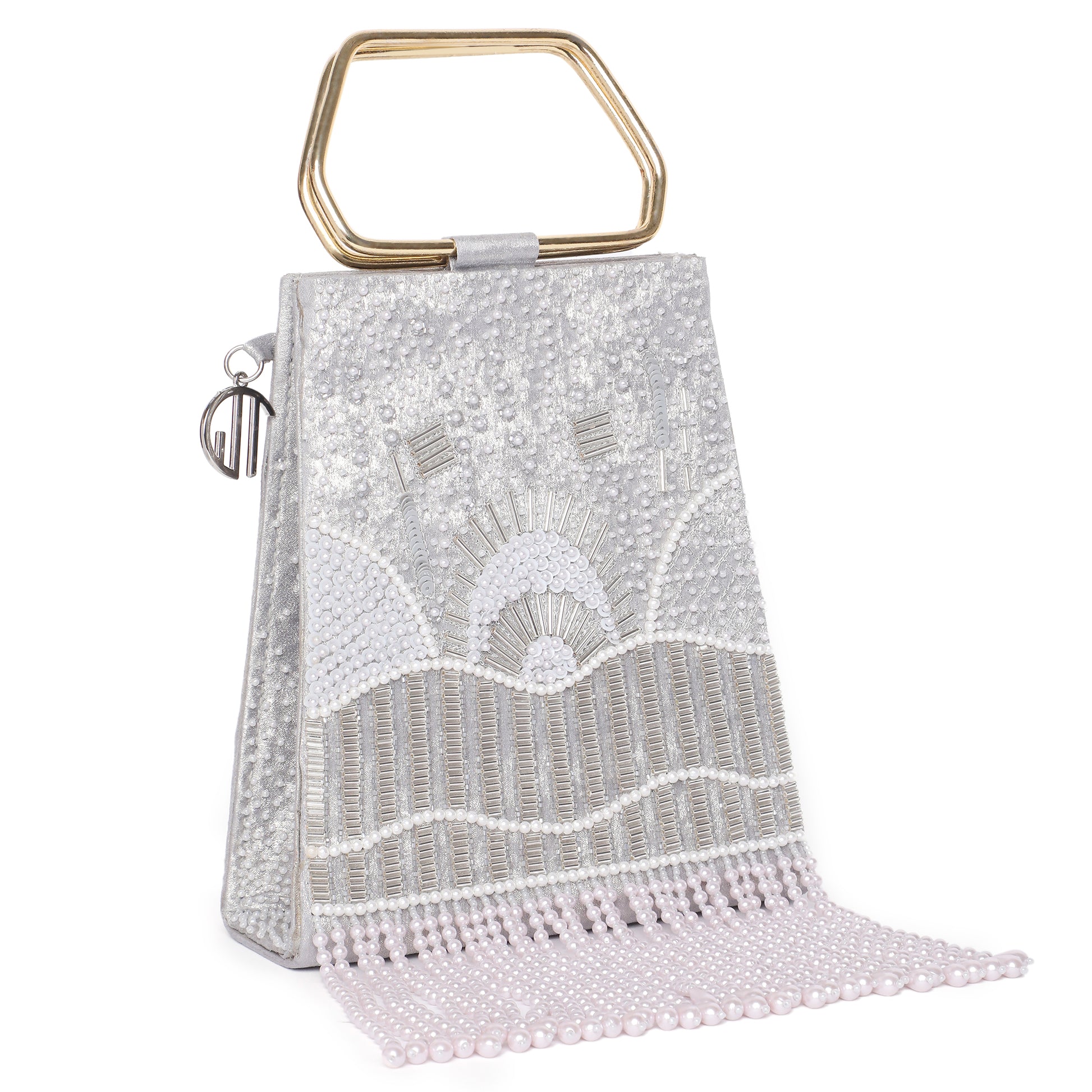 Demi Silver Embellished Handbag