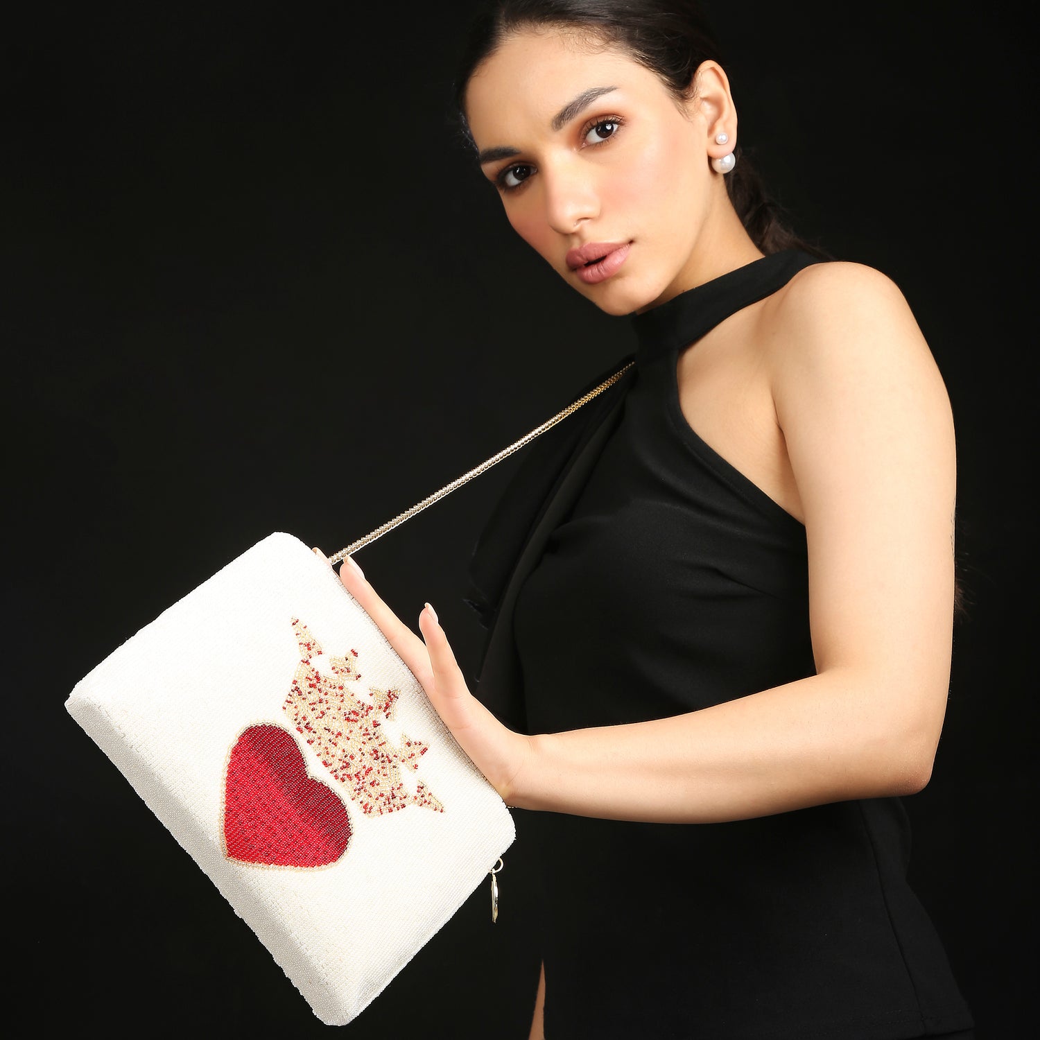 'Queen of Heart' Ivory Clutch