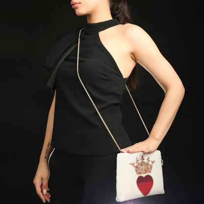 'Queen of Heart' Ivory Clutch