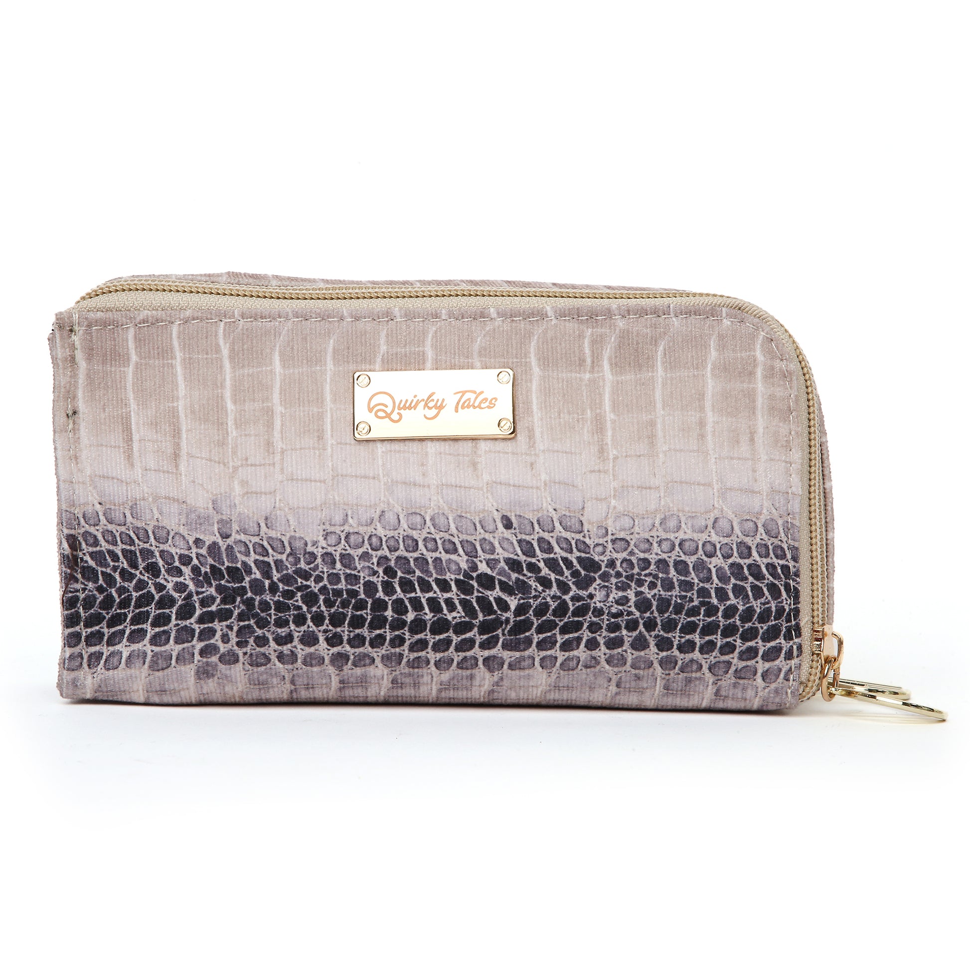 BEIGE CROC PRINT SUNGLASS COVER