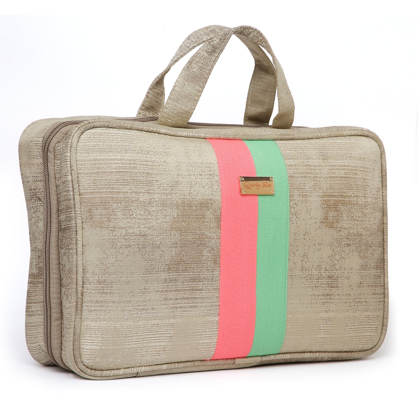 BEIGE STRIPED ORGANISER