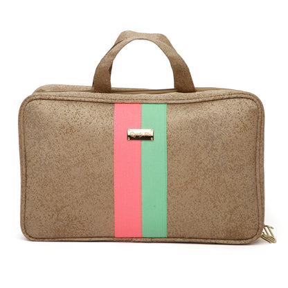 BEIGE STRIPE VANITY ORGANISER