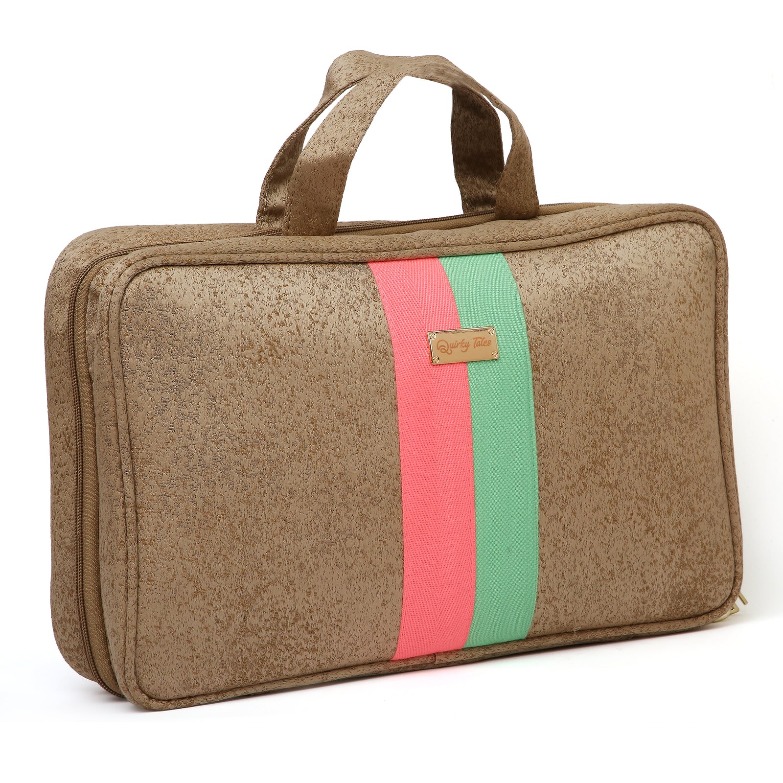 BEIGE STRIPE VANITY ORGANISER