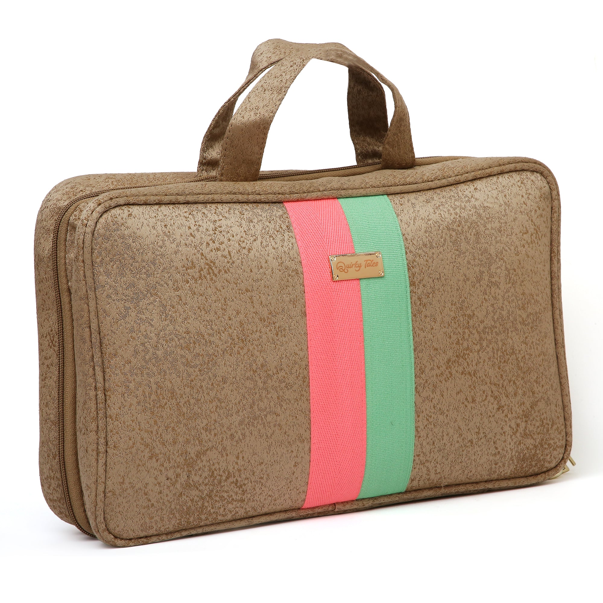 BEIGE STRIPE VANITY ORGANISER