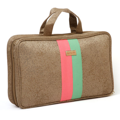 BEIGE STRIPE VANITY ORGANISER