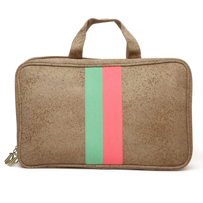 BEIGE STRIPE VANITY ORGANISER