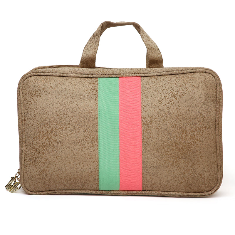 BEIGE STRIPE VANITY ORGANISER