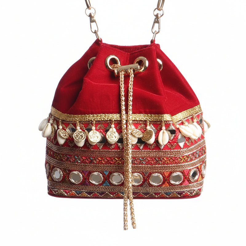 Red Velvet Bucket Bag