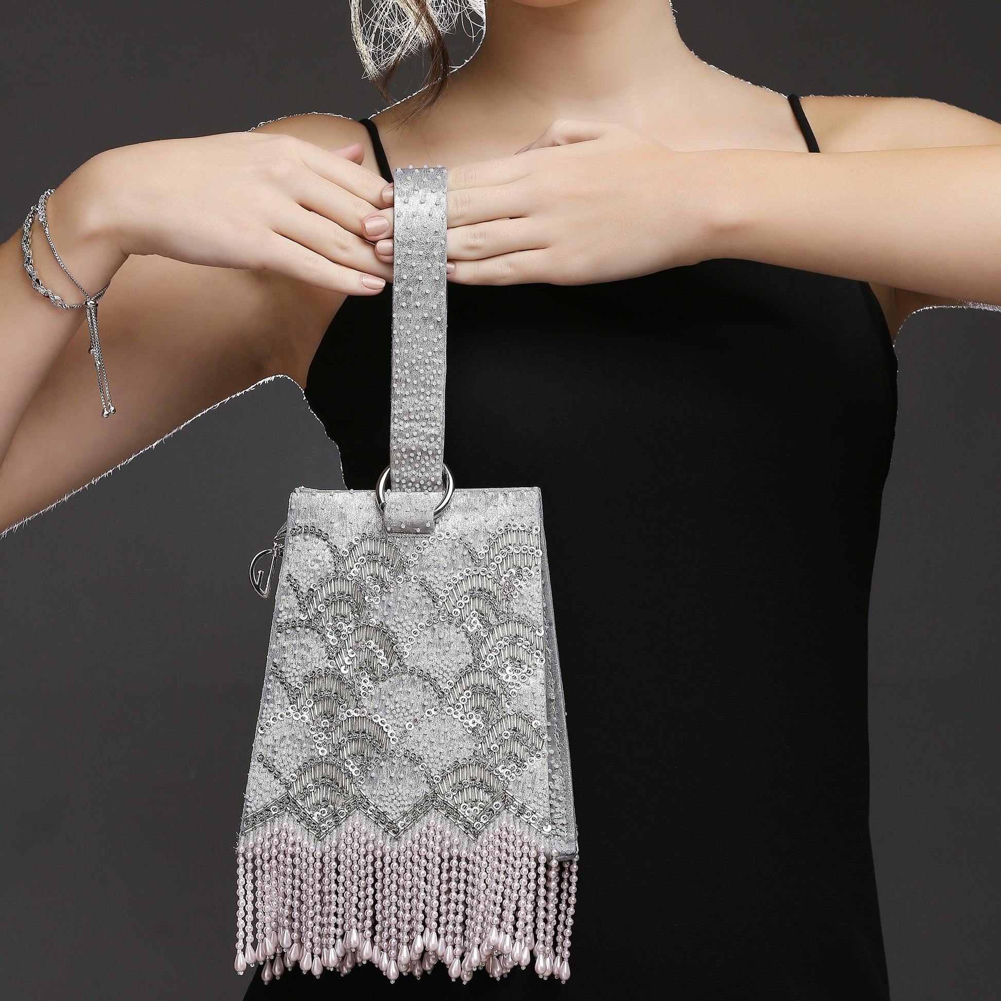 Rayna Silver embellished Handbag