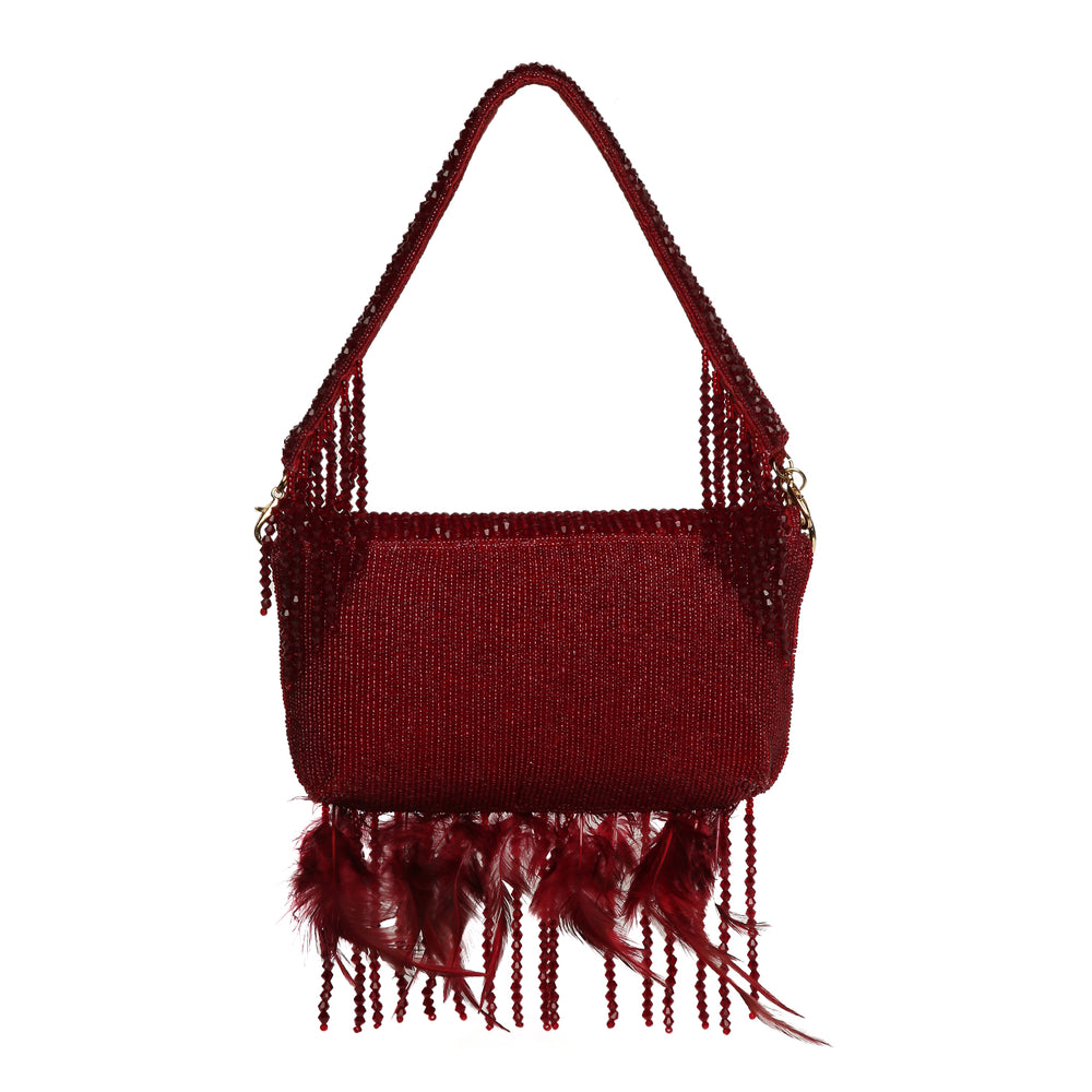 Annie Red Fur Clutch Bag
