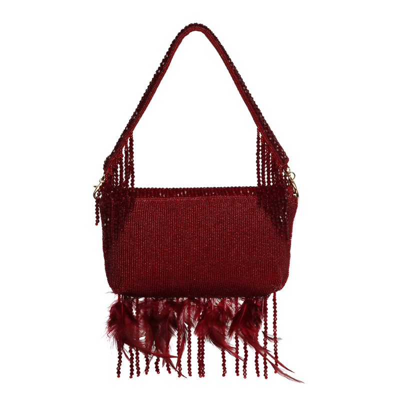 Annie Red Fur Clutch Bag