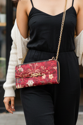 Floral Print Red Wallet