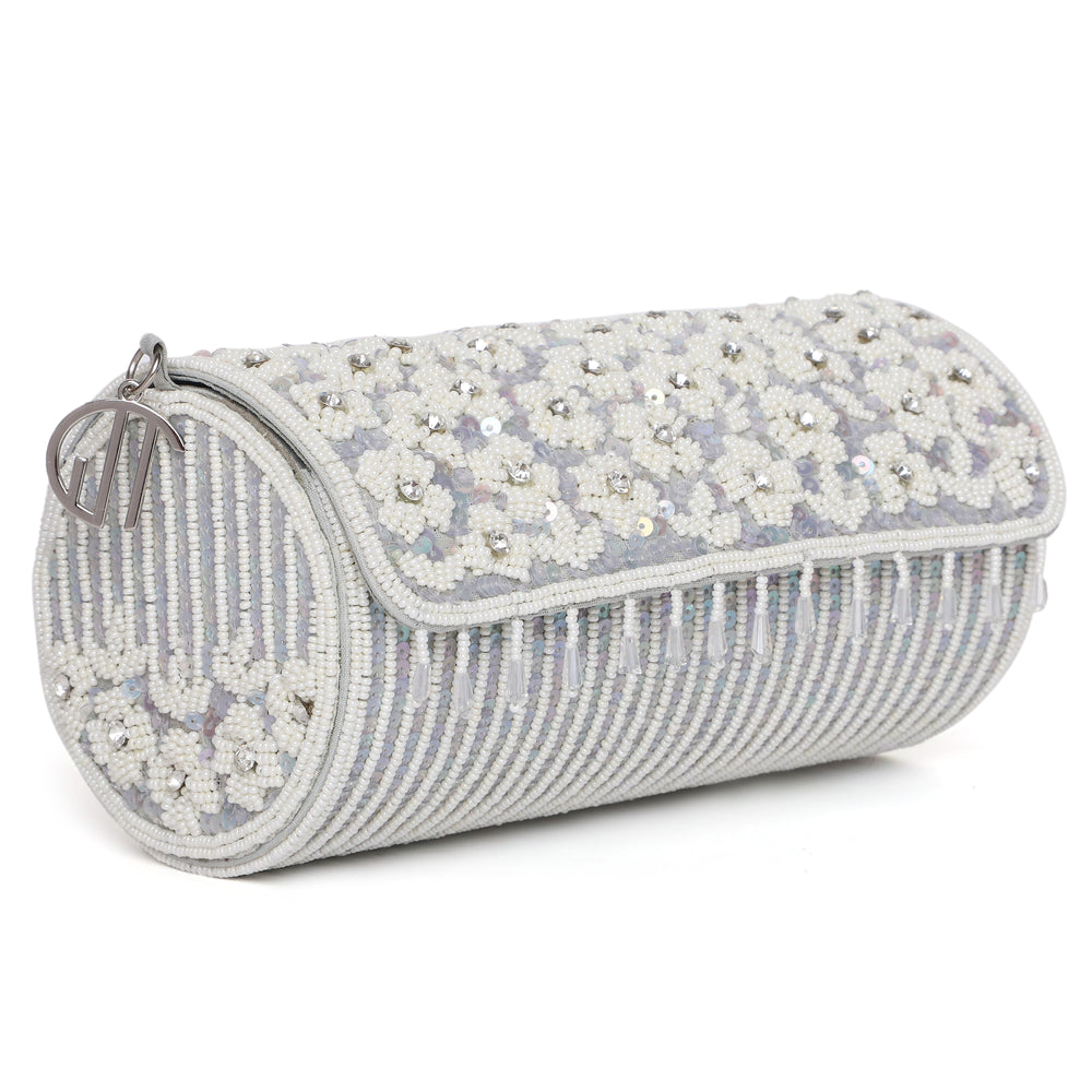 Anna Grey Cylindrical Clutch Bag