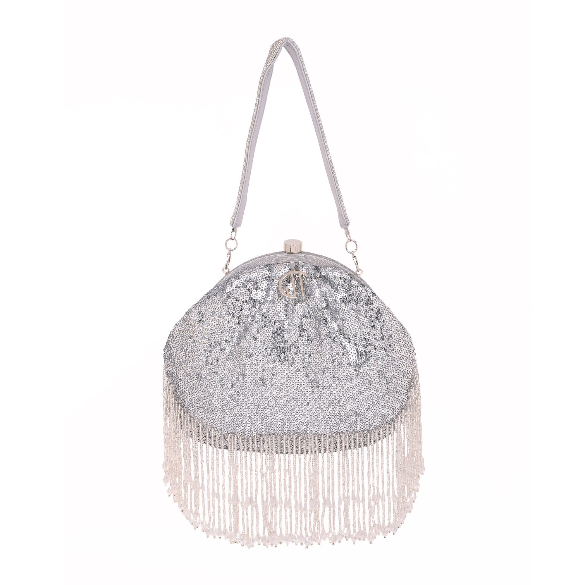 Glittoria  Silver Sequence Purse Handbag