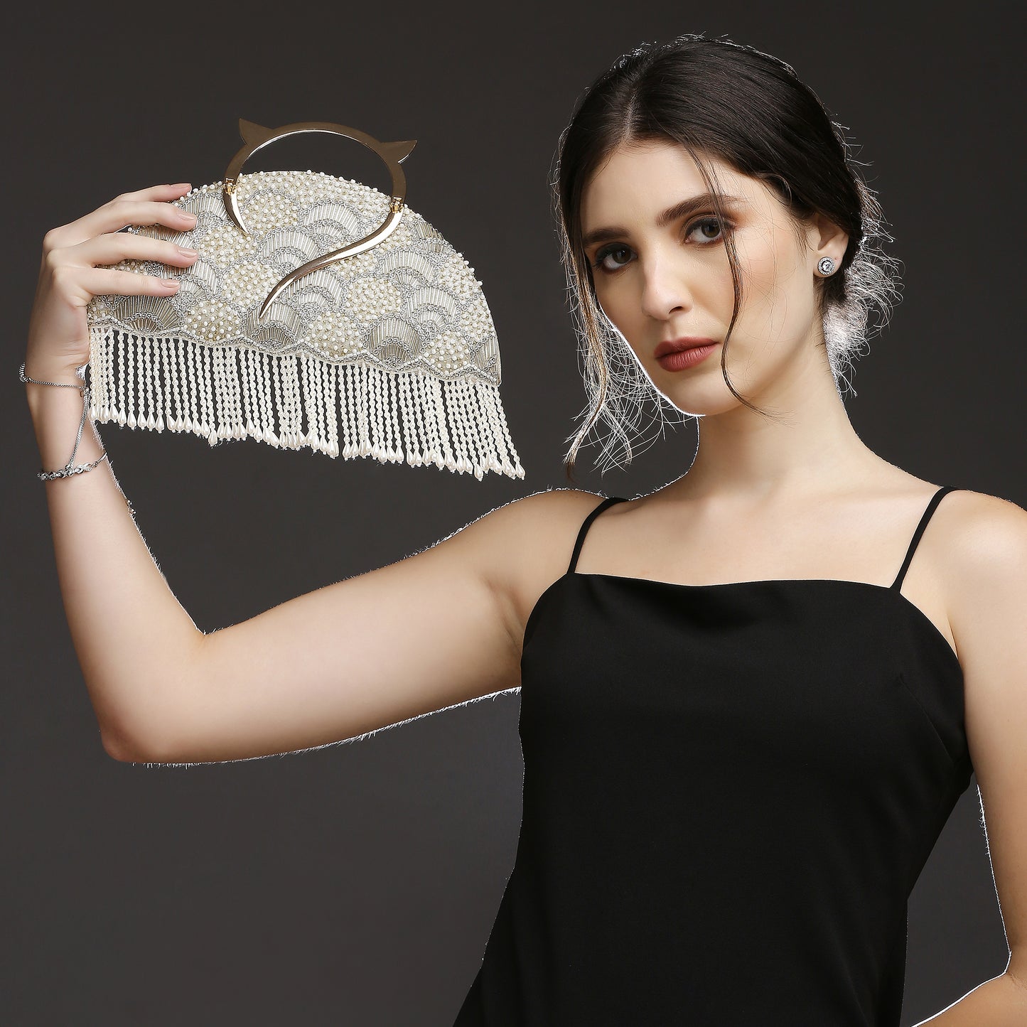 Thea Gold Halfmoon handbag