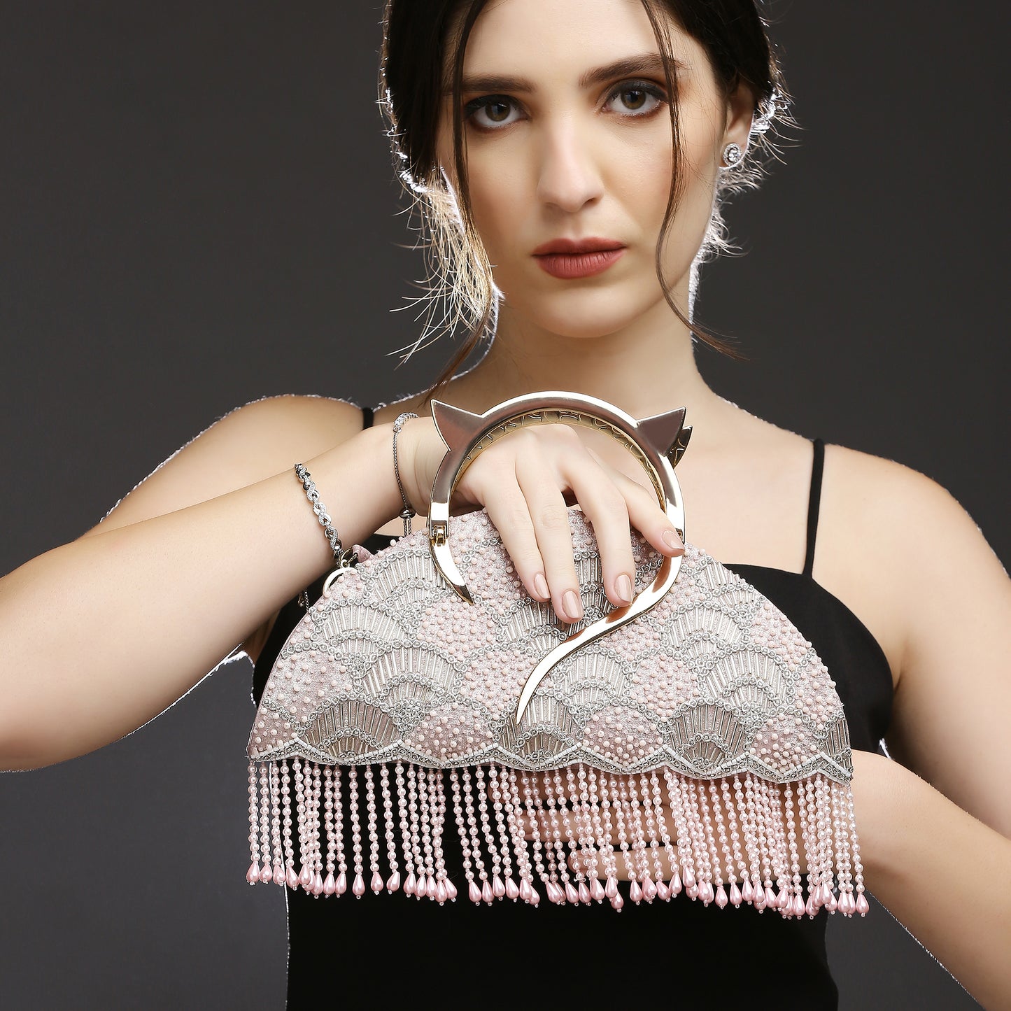 Thea Pink Halfmoon handbag