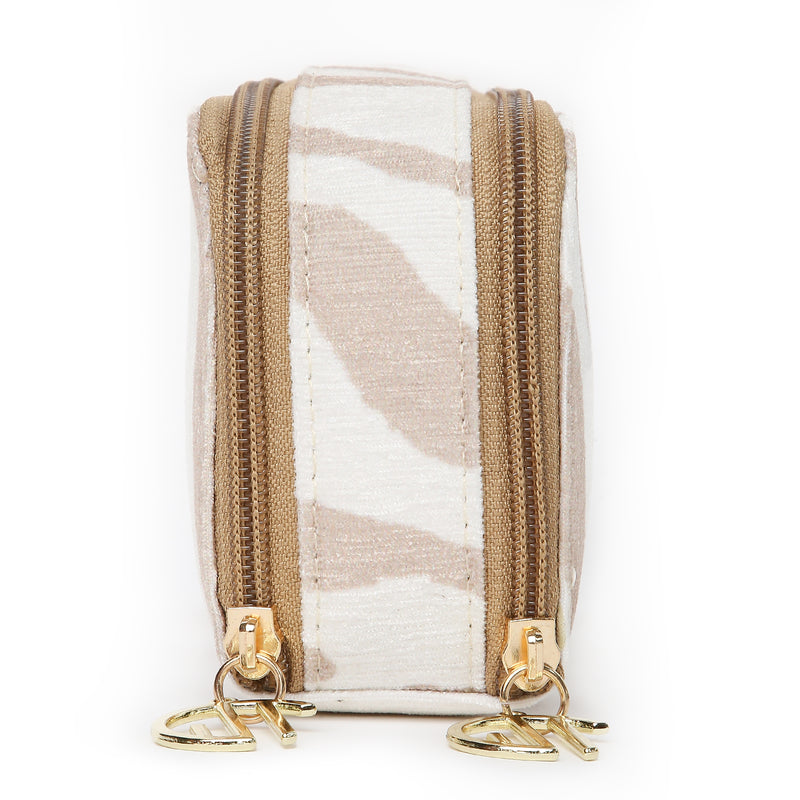 WHITE BROWN ZEBRA PRINT SUNGLASS COVER