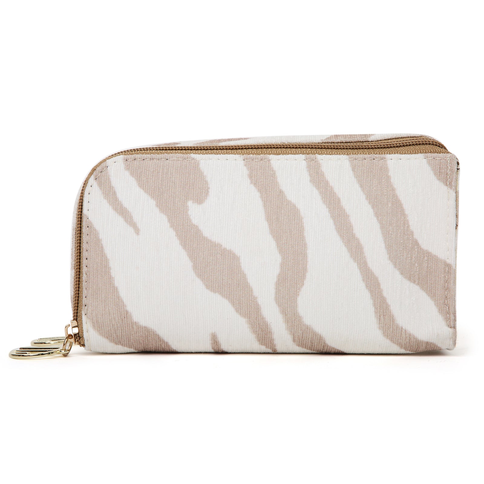 WHITE BROWN ZEBRA PRINT SUNGLASS COVER