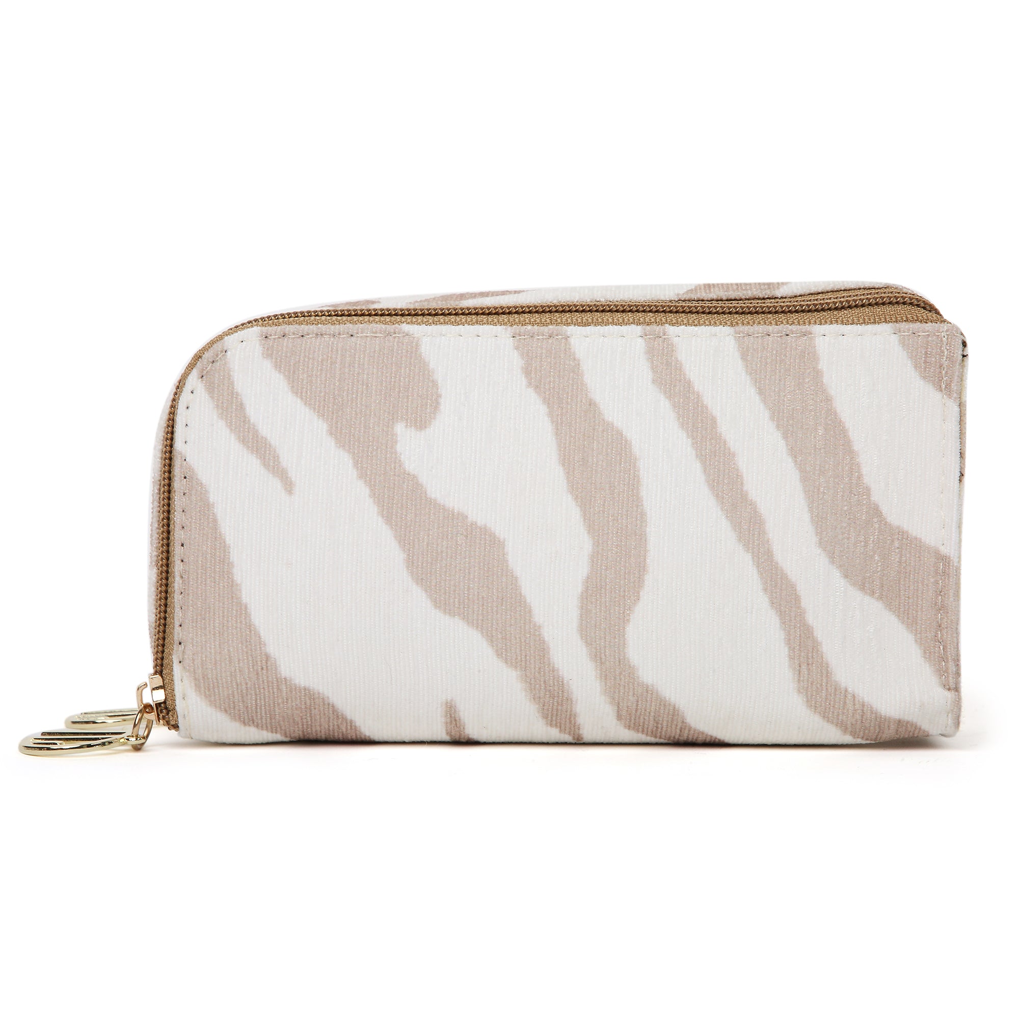 WHITE BROWN ZEBRA PRINT SUNGLASS COVER