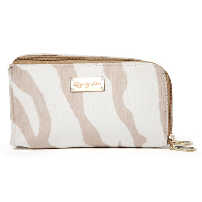 WHITE BROWN ZEBRA PRINT SUNGLASS COVER