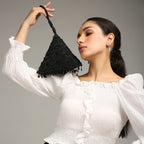 Tiara Black triangle handbag