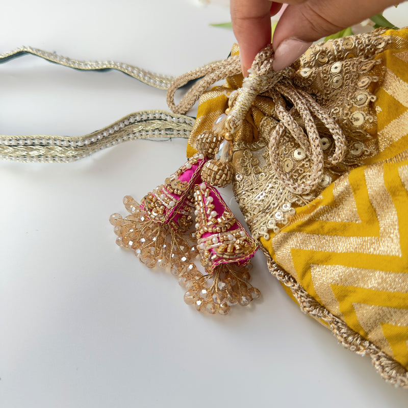 Silk Yellow Potli
