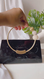 Resin Grey  Clutch Bag