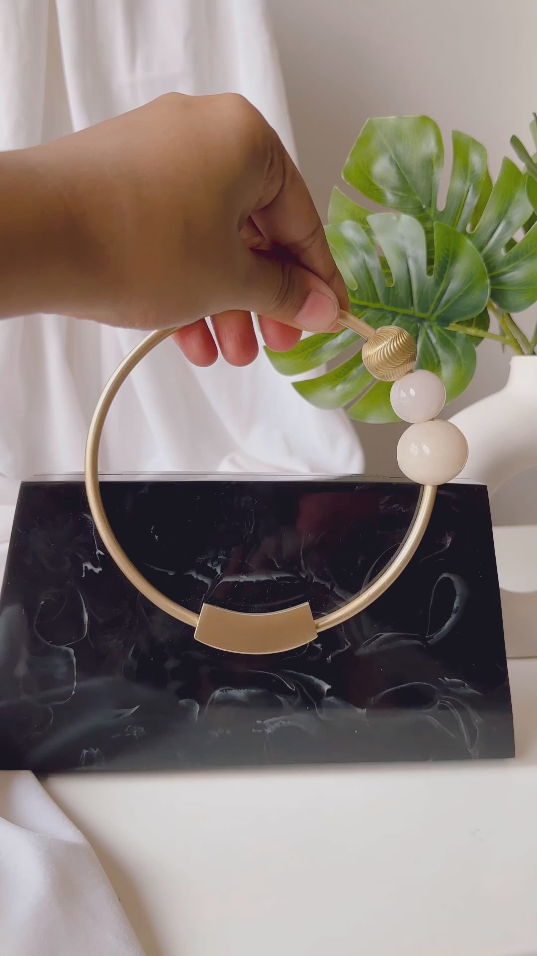 Resin Grey  Clutch Bag