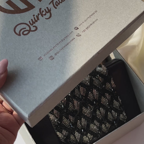 Chloee Box Clutch With Beading Work 