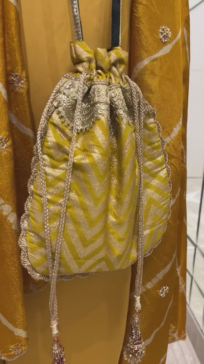 Silk Yellow Potli