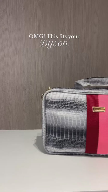 BLACK CROC PRINT VANITY ORGANISER