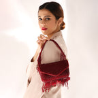 womens red clutch bag